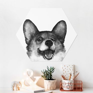 Forex hexagon - Illustration Dog Corgi Black And White Painting