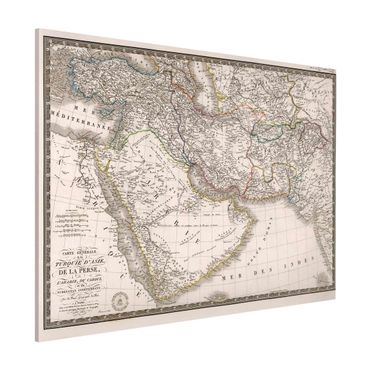Magnetic memo board - Vintage Map In The Middle East