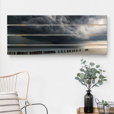 Print on wood - Storm Clouds Over The Baltic Sea