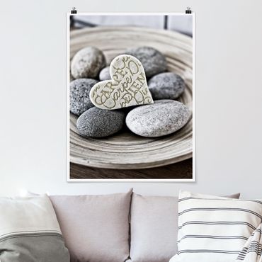 Poster - Carpe Diem Heart With Stones