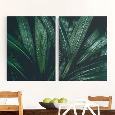 Print on canvas - Green Palm Leaves