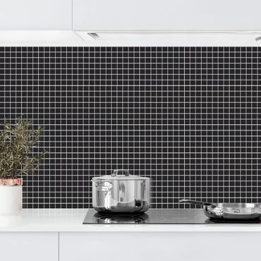 Kitchen wall cladding - Mosaic Tiles Black Matt