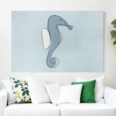 Canvas print - Seahorse Line Art