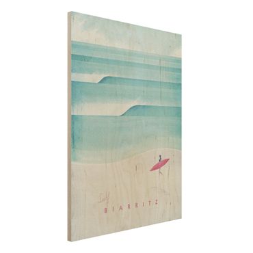 Print on wood - Travel Poster - Biarritz