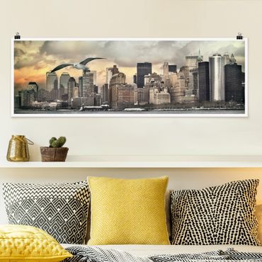 Panoramic poster architecture & skyline - No.YK1 New York