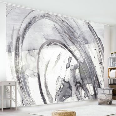 Sliding panel curtains set - Sonar Black White II