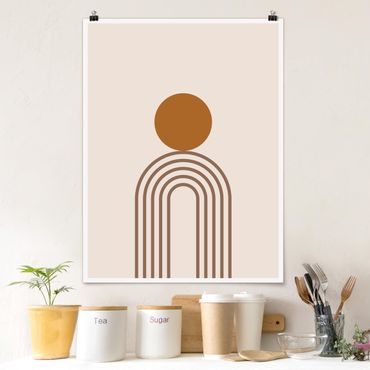 Poster - Line Art Circle And Lines Copper