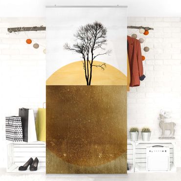 Room divider - Golden Sun With Tree