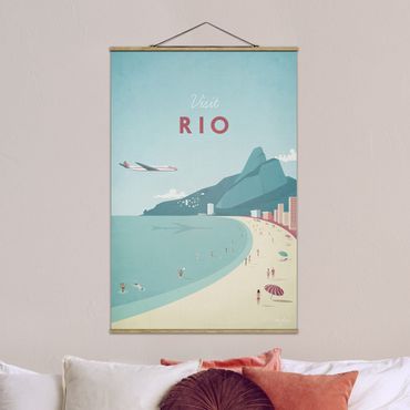 Fabric print with poster hangers - Travel Poster - Rio De Janeiro