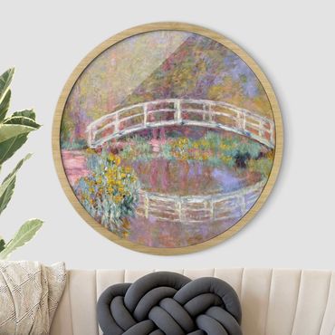 Circular framed print - Claude Monet - Bridge Monet's Garden