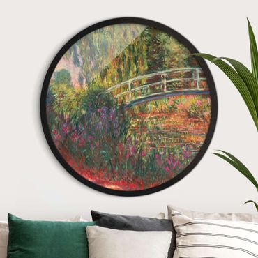 Circular framed print - Claude Monet - Japanese Bridge In The Garden Of Giverny