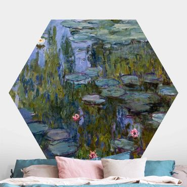 Self-adhesive hexagonal pattern wallpaper - Claude Monet - Water Lilies (Nympheas)