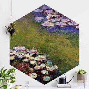 Self-adhesive hexagonal pattern wallpaper - Claude Monet - Water Lilies