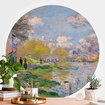 Self-adhesive round wallpaper - Claude Monet - Spring On The Seine