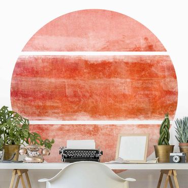 Self-adhesive round wallpaper - Colour Harmony Red