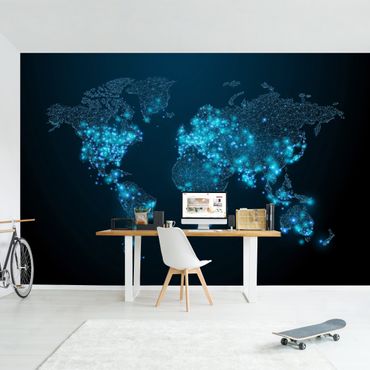 Wallpaper - Connected World World Map