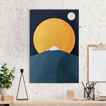 Print on canvas - Sun, Moon And Mountain