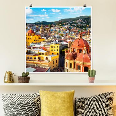 Poster - Colourful Houses Guanajuato