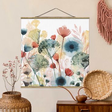 Fabric print with poster hangers - Wild Flowers In Summer I