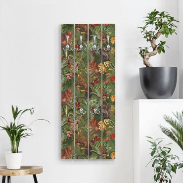 Coat rack - Tropical Flowers With Monkeys