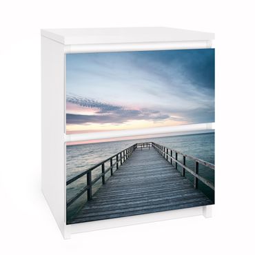 Adhesive film for furniture IKEA - Malm chest of 2x drawers - Landing Bridge Boardwalk