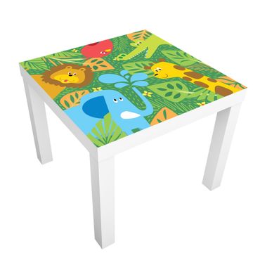Adhesive film for furniture IKEA - Lack side table - No.BP4 Zoo Animals
