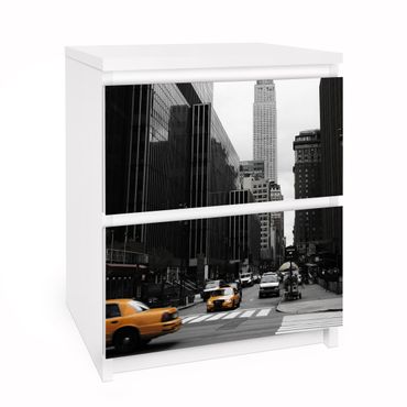 Adhesive film for furniture IKEA - Malm chest of 2x drawers - Empire State Building