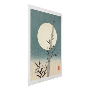 Print on aluminium - Japanese Drawing Bamboo And Moon
