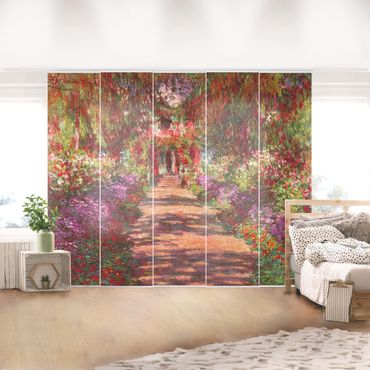 Sliding panel curtains set - Claude Monet - Pathway In Monet's Garden At Giverny