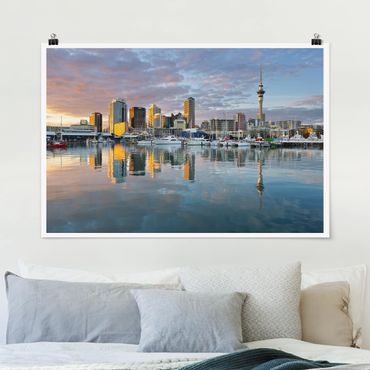 Poster - Auckland Skyline Sunset