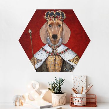 Alu-Dibond hexagon - Animal Portrait - Dachshund Queen
