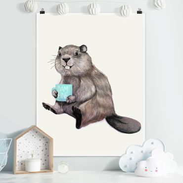 Poster - Illustration Beaver Wit Coffee Mug