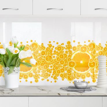 Kitchen wall cladding - Retro Orange Pattern