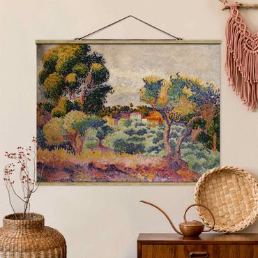 Fabric print with poster hangers - Henri Edmond Cross - Eucalyptus And Olive Grove