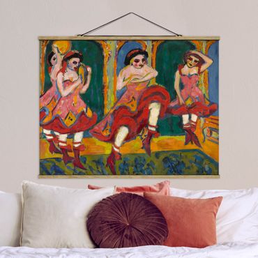 Fabric print with poster hangers - Ernst Ludwig Kirchner - Czardas Dancers