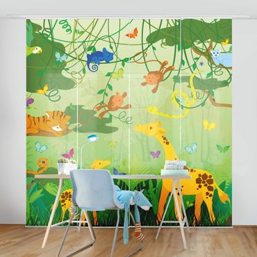 Sliding panel curtains set - No.IS87 Jungle Game
