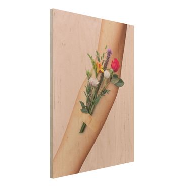 Print on wood - Arm With Flowers