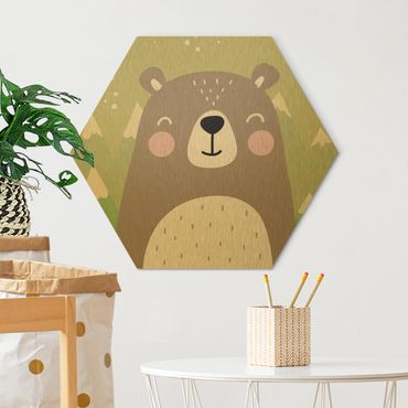 Alu-Dibond hexagon - Little bear