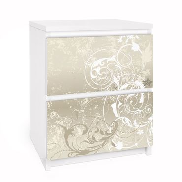 Adhesive film for furniture IKEA - Malm chest of 2x drawers - Mother Of Pearl Ornament Design