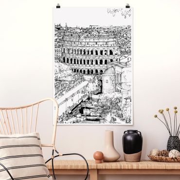 Poster architecture & skyline - City Study - Rome
