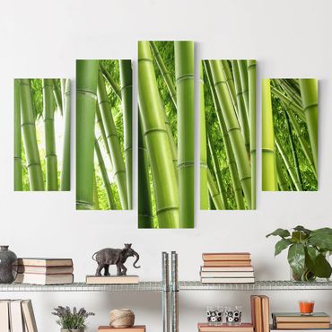 Print on canvas 5 parts - Bamboo Trees
