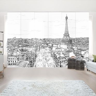 Sliding panel curtains set - City Study - Paris