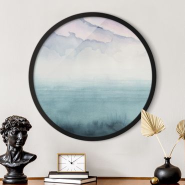Circular framed print - Dusk On The Bay I