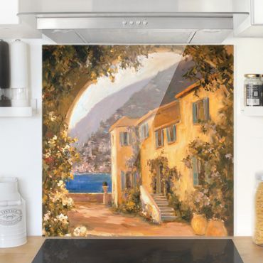 Glass Splashback - Italian Countryside - Floral Bow - Square 1:1
