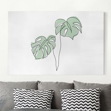 Canvas print - Monstera Leaves Line Art