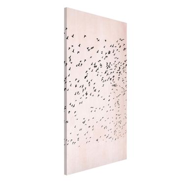 Magnetic memo board - Flock Of Birds In The Sunset
