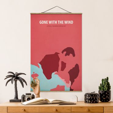 Fabric print with poster hangers - Film Poster Gone With The Wind