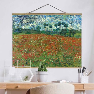 Fabric print with poster hangers - Vincent Van Gogh - Poppy Field
