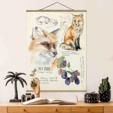 Fabric print with poster hangers - Wilderness Journal - Fox