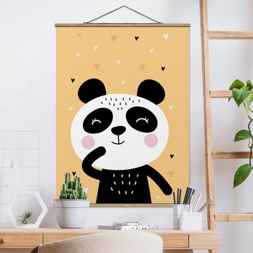 Fabric print with poster hangers - The Happiest Panda